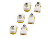 Unique Bargains Yellow White Silver Tone Right Angle TV Jack Aerial Antenna Plug Connector 6pcs