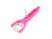 Unique Bargains Home Bar Fuchsia Plastic Shell Bottle Opener Beer Jars Can Cap Open Tool