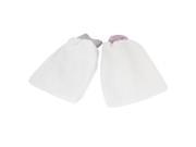 Unique Bargains Pair Off White Gray Stretchy Cuff Car Auto Washing Cleaning Mitt Gloves