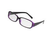 Unique Bargains Unique Bargains Black Purple Plastic Arms Full Rim Clear Lens Plano Glasses for Women
