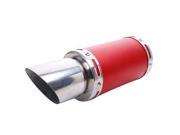 Universal Red 60mm Inlet Dia Slanted Cut Tip Exhaust Pipe Muffler for Motorbike