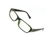 Unique Bargains Ladies Black Green Plastic Frame Single Bridge Clear Lens Plain Glasses
