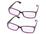 Unique Bargains Single Bridge Clear Lens Plain Glasses Eyeglass Plano Spectacle 2Pcs Fuchsia