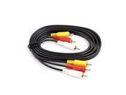 1.5M Length 3 RCA Male to Male Plug Audio Video AV Extension Cable Line Black
