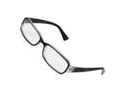 Women Carved Arms Plain Plano Glasses Spectacles Eyewear Black Clear