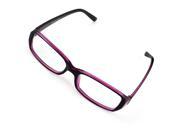 Unique Bargains Lady Plastic Black Purple Arms Full Rim Single Bridge Clear Lens Plain Glasses