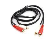 1M 3.3Ft Long 2 RCA Male to Male Plug Audio Video AV Extension Cable Line Black
