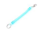Unique Bargains Spring Coiled Plastic Stretchy Key Chain Ring Spiral Strap Blue
