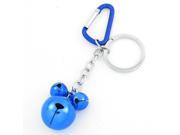 Unique Bargains Royal Blue Alloy Carabiner 3 Bells Dangling Flat Split Ring Keychain Purse Decor