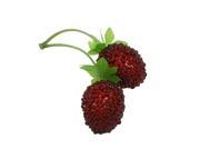 Unique Bargains Manmade Bunch Red Bayberries Green Leaves Fruit Decor Adornment