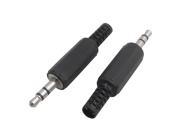 Unique Bargains 5 Pcs Black Sliver Tone 3.5mm Male Plug Jack for Audio