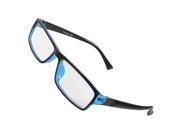 Lady Blue Black Plastic Full Frame Clear Lens Plain Glasses