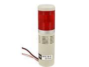 AC 220V Red LED Industrial Signal Light Tower Indicator Lamp 90dB