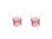 2 Pcs 18 Long Standard Nylon Knotted Basketball Nets White Red