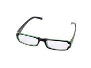 Unique Bargains Stylish Black Green Plastic Unisex Clear Rectangle Lens Plain Glasses