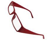 Unique Bargains Women Red Plastic Full Frame Clear Lens Plano Eyewear Glasses