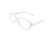 Unique Bargains Ladies Plastic Rectangular White Full Rim Frame Plain Eyeglasses Spectacles