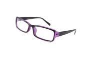 Unique Bargains Lady Purple Black Plastic Full Rim Rectangular Lens Plain Glasses Eyeglasses