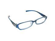 Unique Bargains Ladies Rectangle Clear Lens Blue Plastic Frame Glasses Pwkby