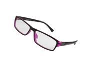 Unique Bargains Black Purple Rimmed Plastic Arms Clear Lens Spectacles for Women