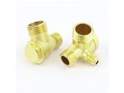 Unique Bargains Gold Tone 1 2PT x 3 8PT x 1 8PT Male Thread Air Compressor Brass Check Valve x 2