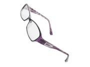 Women Clear Lens Purple Black Plastic Full Rimmed Plano Eyeglasses