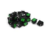 24 Pcs Green Light DPDT ON OFF 6 Pin Snap in Rocker Boat Switch KCD4 AC 220V 15A