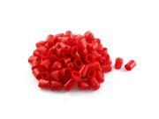 100Pcs Red Soft Plastic PVC Insulated End Sleeves Caps Cover 16mm Dia