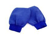 Unique Bargains 2 x Elastic Cuff Design Blue Car Washing Cloth Glove