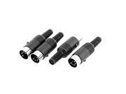 4 Pcs 5 Pin DIN Plug Male Solder Cable Connector Adapter for Computers