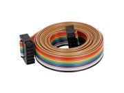2.54mm Pitch 10Pin 10 Way F F Connector IDC Flat Rainbow Ribbon Cable Wire 148cm