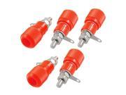 Unique Bargains 5 x Speaker Cable 3.8mm Thread Transfer Connector Binding Post Red