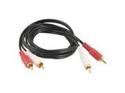 Unique Bargains Double Male to Male 2 RCA Audio Extension Cable Cord 1.5M