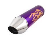 Motorcycle 25mm 1 Inlet Dia Flame Pattern Tail Exhaust Tip Pipe Muffler