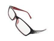 Unique Bargains Lady Single Bridge Black Red Clear Lens Plain Glasses