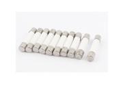 10 PCS 5 x 25mm Fusible Core Cylinder Cap Ceramic Tube Fuse Links 250V 6A