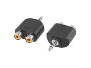 Unique Bargains 2 RCA Female to 3.5mm 1 8 Stereo Male Adapter Splitter