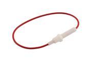 Red Wire White Screw Type Cap Inline Mains 5x20mm Glass Tube Fuse Holder