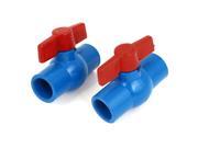Unique Bargains 25mm Dia Plastic 2 Way Ball Valve Water Tap Connector Pipe Joint 2pcs