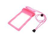 Unique Bargains Beach Diving Swimming Pink Clear PVC Waterproof Bag Protector for 5.5 Cellphone