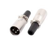 2pcs Microphone Speaker 60mm 3 Pin XLR Male Plug Audio Cable Connector