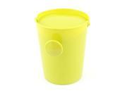 Unique Bargains Desk Table Yellow Cylindrical Mini Trash Bin Rubbish Holder Container