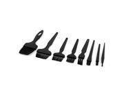 8 Pcs Black Plastic Handle Conductive Ground ESD Anti Static Brush Set