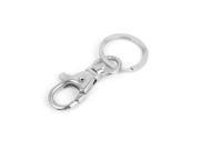 Unique Bargains 30mm Dia Silver Tone Metal Swivel Lobster Buckle Spring Clasp Clip Keyring Ring
