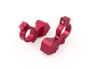 Unique Bargains 2 Pcs 10mm Screw Mounting Red Aluminum Motorbike Handle Bar Mirror Holder