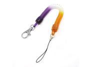 Unique Bargains Purple Clear Yellow Plastic Coil Metal Ring Keychain Keyring Rope 9.1 Length
