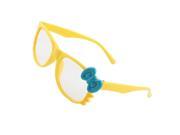 Unique Bargains Unique Bargains Yellow Full Frame Blue Bowknot Decor Rimmed Plano Spectacles