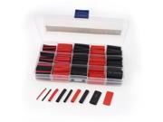 Unique Bargains Red Black 9 Sizes 2 1 Polyolefin Heat Shrink Tubing Shrinkable Tube 30mm 370pcs