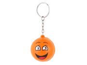 Unique Bargains Split Ring Ball Shape Smiling Face Detail Pendant Keyring Decoration Orange