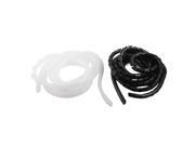 Unique Bargains 2Pcs 16mm Flexible Cord Sleeving Cable Organizer Wire Spiral Wrap Black White 4M